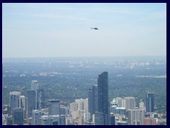 Views from CN Tower 09 - Aura at College Park skyscraper, helicopter